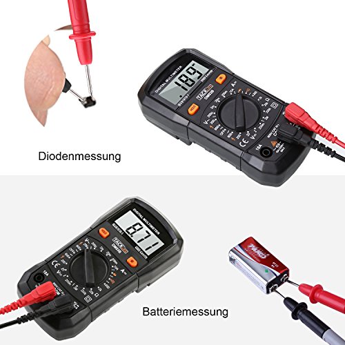 Tacklife DM03B Klassisches Digital Multimeter(Spannungsmesser, Stromprüfer, Widerstand, Temperaturmessung)Multitester mit Hintergrundbeleuchtung - 7