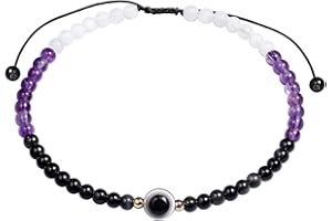 Jewboo Evil Eye Anklet Bracelets for Women Energy Healing Crystals and Gemstones Worry Stone Beach Foot Meditation Yoga Jewelry