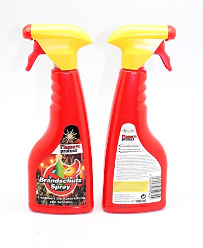 Tronje Flameprotect Brandschutzspray 500ml Brandhemmer Flammenstop für organische Stoffe Hemmt die Ausbreitung von Bränden und Feuer auf Adventskränzen Weihnachtsbäumen 500ml zum Schutz für ca. 6qm