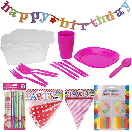 Makeke Box Kindergeburtstag - Kinder Party Deko Set - Kinderparty Geburtstagsdeko Komplettset
