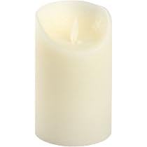 Zeitzone LED Kerze Aus Echtwachs – Mit Tanzender Flamme, Timer-Funktion, 7,5x12 Cm, Elfenbeinweiß