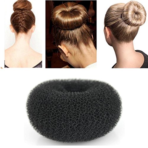 iLuLu Beauty 1 Piece Hair Styling Mesh Chignon Donut Bun Shapers Black Color Small Size (6-7cm Diameter)