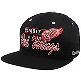 Aus 80 % Acryl und 20 % Wolle Detroit Red Wings Snap Back Retro Reebok Hat - OSFA - nf91z
