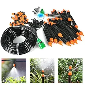 GlobalNiche 25 Irrigation System: Boruit 25M DIY Micro Drip Irrigation System Garden Watering Kits with Dripper Smart Controller Spray Sprinkler for Greenhouse