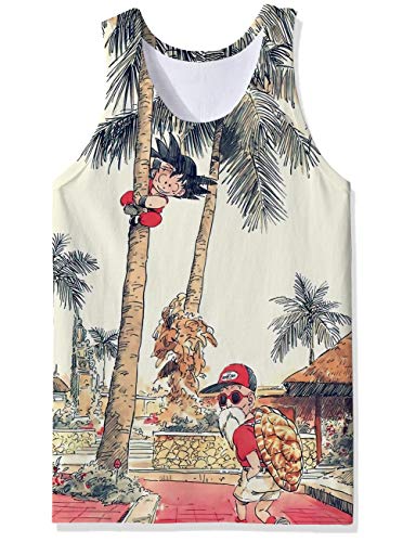 OPCOLV Hombres Casual Camisetas sin Mangas Goku Association Nerdy Baloncesto Deportes Chaleco