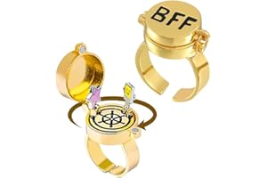 YeahBoom 2 Stück Beste Freunde für Immer Ringe,Einstellbar Offene Kappe Ring,Süßes BFF Ring,Freundschaftsring,Schmuckgeschenke für Frauen Mädchen