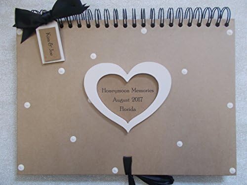 Personalised Handcrafted Large A4 Vintage Heart Honeymoon Memory Scrapbook Album