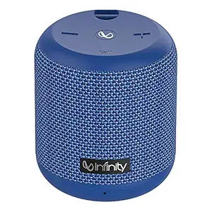 Infinity Fuze 100 by Harman (JBL, HK, Infinity), Wireless Portable Bluetooth Speaker with Mic, Deep Bass, Dual Equalizer, IPX7 Waterproof, Rugged Fabric Design (Blue)