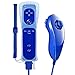 Produktbild Pekyok Wii Controller und Nunchuk, DW12 Nintendo Wii Remote und Nunchuck mit Silikonhülle und Handschlaufe für Wii und Wii U- Königsblau