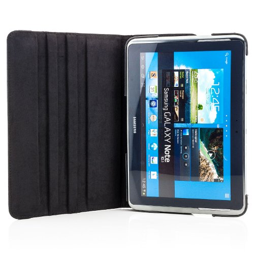 Saxonia Samsung Galaxy Note 10.1 (GT-N8000) Hülle Case Tablet Tasche Schutzhülle (360°) Cover Premium Qualität Schwarz - 6