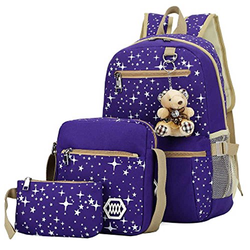 AILEESE Laptop Backpack Boys Girls 11-17Inch Notebook Computer Rucksack Waterproof School Bag for Teenagers Children's 3pc
