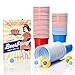 Produktbild Lumaland Partybecher 100 Stück und 6 Beer Pong Bälle als Set 16 oz Beer Pong Trinkbecher extra stark rot und blau