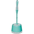 Spotzero by Milton Toilet Brush with Caddy | Sleek Design | Durable Plastic Construction | Compact Storage Solution (Aqua Green, Pack of 1)