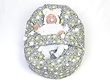 Baby Liegekissen, Lagerungskissen, Alternative zur Babywippe & Babyliege, später als Kindersitzsack einsetzbar, Motiv Sterne oder Blumen, versch. Farben