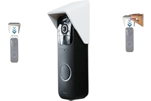 ME&SG Decorative Rain and Sun Cover — Compatible with Blink Video Doorbell 1st Generation (42 mm Width Only) — Weatherproof Anti-Glare Protective Housing — Flat (White)