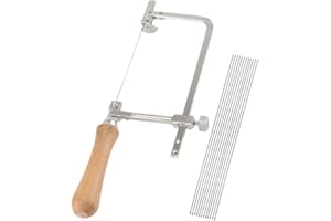 mizikuu Scie à Chantourner, Saw à Bijoux à Cadre en Acier Réglable avec 12 Lames de Scie à Métaux Manuelle Coupe PréCise pour Bois Pierre Jade Plastique Coupe de Métal Outil à Main Multifonction