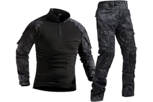 Uugood Combat Shirt Pant Tactical Anzüge Armee Militär T-Shirt Paintball Ausrüstung Taktische Kleidung Bundeswehr Langarm Multicam Uniform für Airsoft Paintball Jagd