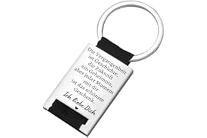 GESCHENKEHÖHLE PREMIUM Schlüsselanhänger mit edler Gravur als Schutzengel I Glücksbringer für Frau & Mann I Geschenk Fahr Vorsichtig Ich liebe dich