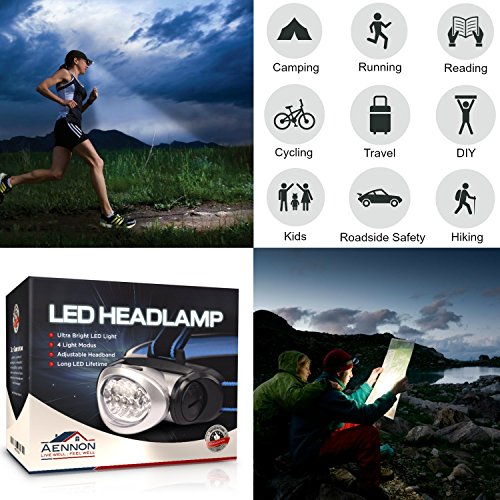 LED Stirnlampe mit Rotlicht – Sehr hell, leicht und bequem, leicht zu benutzen – LED Kopflampe Perfekt fürs Joggen, Gehen, Campen, Lesen Laufen, für Kinder und mehr, Batterien inbegriffen - 5