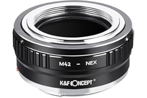K&F Concept Adaptador de Objetivo M42-NEX,Anillo Adaptador de Montura Lente Compatible con Objetivos M42 a Cuerpo de Cámara Sony NEX Cámara (E Mount) Adaptador Sony Alpha NEX-7 NEX-6 NEX-5N NEX-5