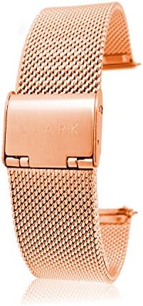 Premium watch band with quick release, black, 18 mm, stainless steel, for women and men