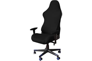 LIFEDX Pokrowiec na krzesło gamingowe, 4 sztuki, z podłokietnikami, na oparcie krzesła, rozciągliwy, zdejmowany, nadaje się do prania, na krzesło komputerowe, bez krzesła, czarny