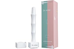 Dr.roller Derma Stamp, Dermastamp Regolabile 0-3 mm, Timbro Professionale 140 Perni in Titanio, Microneedling Derma Roller per Stimolare la Crescita di Capelli, Barba, Viso (Aggiornamento Bianco)