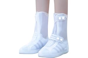 GUDECIUS Nakładki na buty wielokrotnego użytku, wodoszczelne, składane, wodoszczelne, do aktywności na świeżym powietrzu, do uprawiania sportu, antypoślizgowe, wodoszczelne, przeciwdeszczowe, białe, 42-43