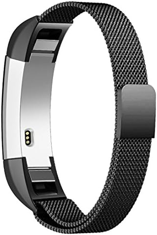 Fitbit Alta HR Strap ,Teorder Milanese Loop Metal Magnetic Clasp Adjustable Stainless Steel Replacement Wrist bands/Fitness Tracker Accessory Straps for Fitbit Alta/Fitbit Alta HR,Black