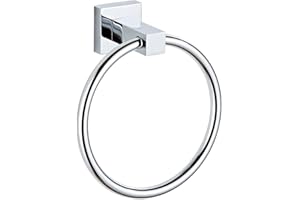 YUET Wall Mounted Towel Ring Rail Bar Bath Holder Hanger Accessories SUS 304 Stainless Steel with Chrome Plated Bathroom Hardware and Kitchen (Polished)