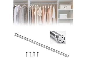 HAOMEEDUO Tringle à Vêtements Extensible 56,5cm-104,5cm Rail de Penderie Extensible en Acier Inoxydable Tube de Penderie Extensible Tringle Penderie sans Percage Barre de Penderie Ronde pour Armoire