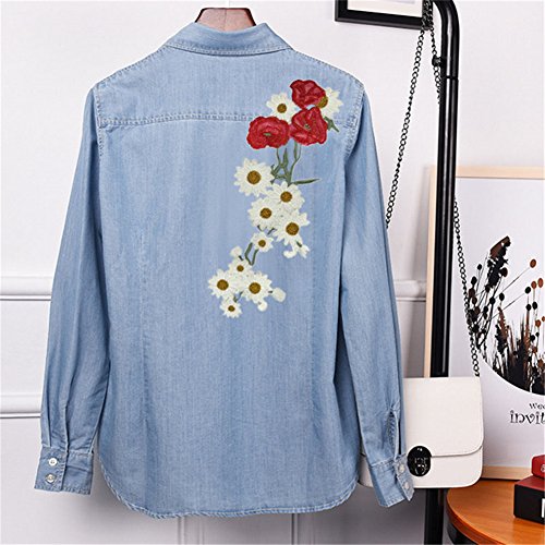 Blue Vessel 1 Stk Stickerei Chrysantheme Daisy Nähen auf Patch Abzeichen Tasche Hut Jeans Kleid Applique Fertigkeit - 7