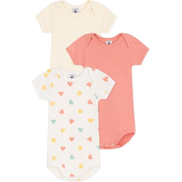 Bodies Petit Bateau Manches Courtes (Lot 3) - Coton 100% Pour Bébé