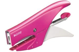 Leitz Pince-Agrafeuse WOW, Pour Agrafes N°10, Capacité 15 Feuilles, Métal, Agrafes Incluses, Rose Métallisé, 55312023