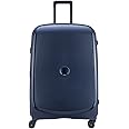 DELSEY PARIS Belmont Plus 76 cms Large Check-in Polypropylene Hard Sided 8 Wheels Spinner and Expandable Suitcase/Trolley Bag for Travel with ®SECURI TECH Zip- Blue