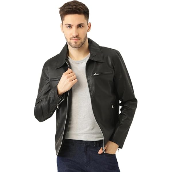 Buy MZ Men's Genuine Leather Biker Jacket Size (XS TO 4XL) (MZ-JC