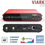  VIARK DROI Receptor TV satélite 4K DVB/S2 y T2 H265, Android 7.0