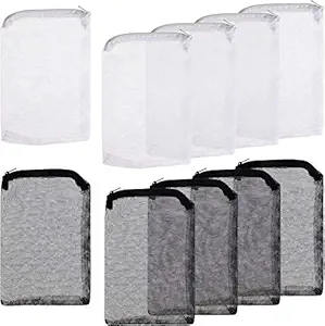 Onwon 20 Pieces Aquarium Filter Bags Fish Tank Media Mesh Filter Bags Net Bag with Zipper for Charcoal Pelletized Remove Activated Carbon, Biospheres, Ceramic Rings