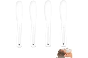 FIBOUND Pack of 4 Face Mask Spatula, Cosmetic Spatula, Mask Spatula Cream Spoon, Face Cream Plastic Spatula, Face Mask Applicator Stick, Mask Stick Beauty Tools, for Applying and Mixing