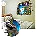 3D Dinosaurs World Jurassic Park Living Room Bedroom Removable Home Decoration Decal Decor Wall Sticker Cartoon Boys Teens Kids Children Room Wall Decor