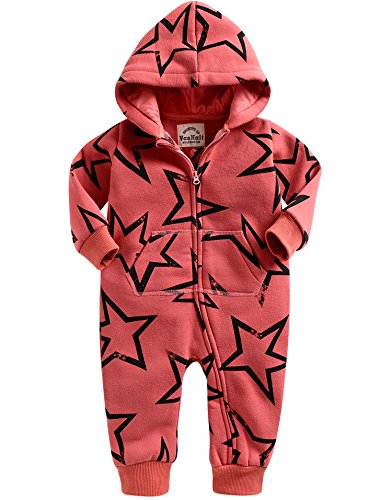 [Free Shipping]Vaenait Baby 0-24 Months Infant Winter Fleece Jumpsuit Rompers Twinkle Coral L