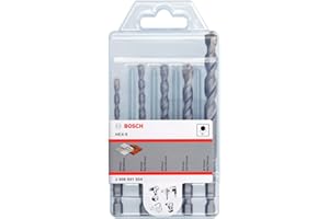Bosch Professional Set di 5 Punte da Calcestruzzo HEX-5 (per Calcestruzzo, Ø 4/5/6/8/10 mm, Accessori Perforatrice a Percussione)