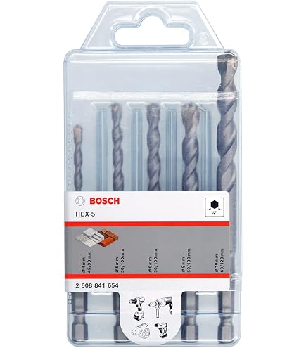 Coffret 5 Forets Béton Tivoly - Diamètres 3,4,5,6,8mm (qualité Pro)