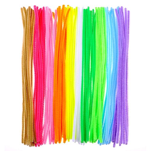 Pompons, Selbstklebend Wiggle Kulleraugen, Glitzer Pfeifenreiniger Chenilledraht für Handwerk DIY Kunstbedarf, 1000 Stück - 3