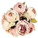 Bridal Wedding Party Festival Xmas Artificial Peony Silk Flower Decoration Bouquet Pink