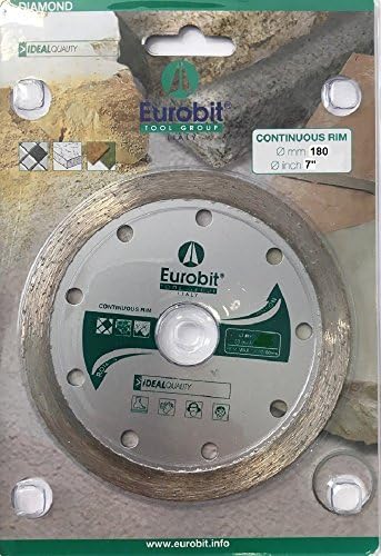 eurobit 9700 Diamond Cutting Disc With Crown Continues For Ceramic, Grey, 180 mm