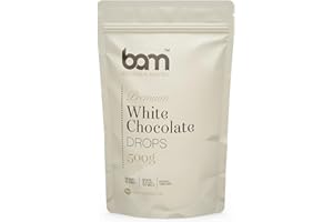 BAM Gocce di Cioccolato Bianco – Per Dolci, Praline, Creme e Frutta – Cioccolato per Pasticceria e Decorazioni, 500 g