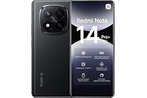 XIAOMI Redmi Note 14 Pro+ 5G - Smartphone de 8+256GB, Pantalla de 6.67" AMOLED FHD+ 120Hz, Snapdragon 7s Gen 3, cámara de 200MP, HyperCharge 120W, 5110 mAh, Cargador no Incluido, Negro (Versión ES)