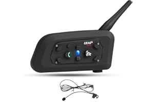 EJEAS V6C Casque Bluetooth Arbitre 850 mAh Full Duplex 1200 M Interphone Bluetooth sans Fil avec Casque et Bracelet de Course pour Soccer Hockey Rugby Sport, USB-C (1 pièce)