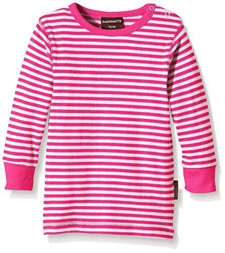 Maxomorra Unisex Baby BASI-M131 Top LS Striped Striped T-Shirt, Pink, 3-6 Months (Manufacturer Size:62/68)